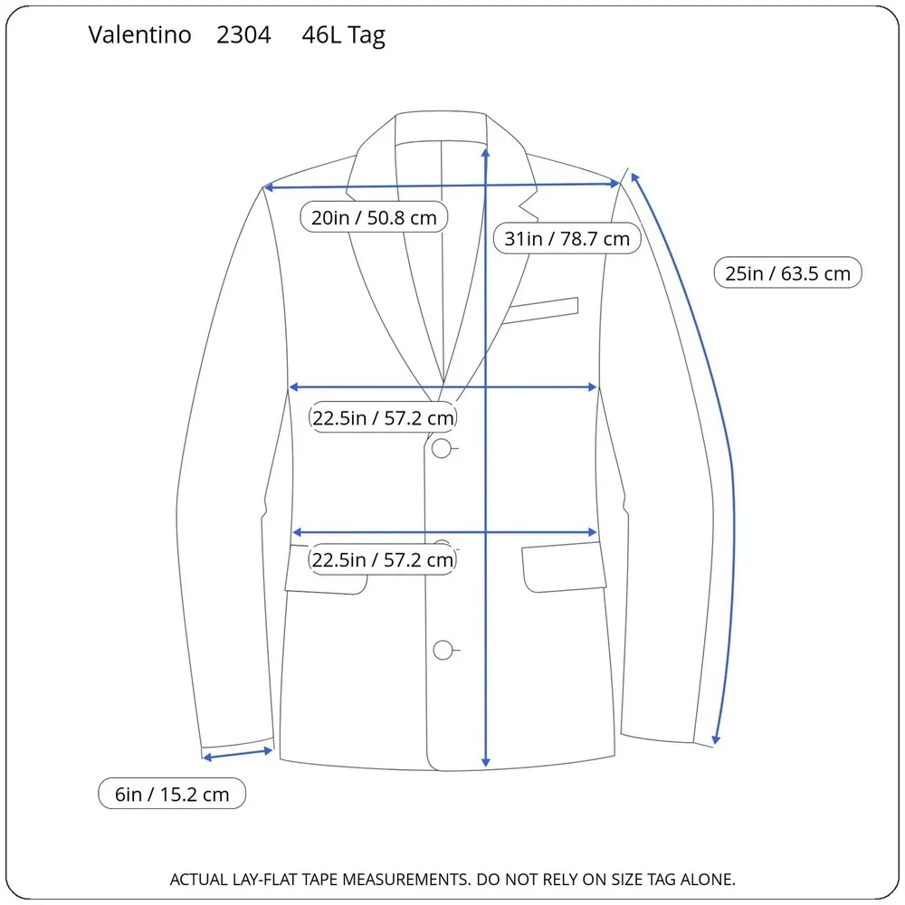 Valentino Uomo Black Pinstripe Blazer Mens 46L Two Button Wool Jacket Y2K Italy
